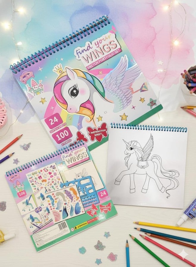 STRIDERS كتاب رسم وحيد القرن من ستريدرز - مجموعة رسم إبداعية للأطفال، مثالية للرسم والتخطيط والتعبير عن الخيال، مما يساعد على تطوير المهارات الفنية والإبداع. - Image 4